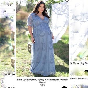 Blue maxi maternity dress
